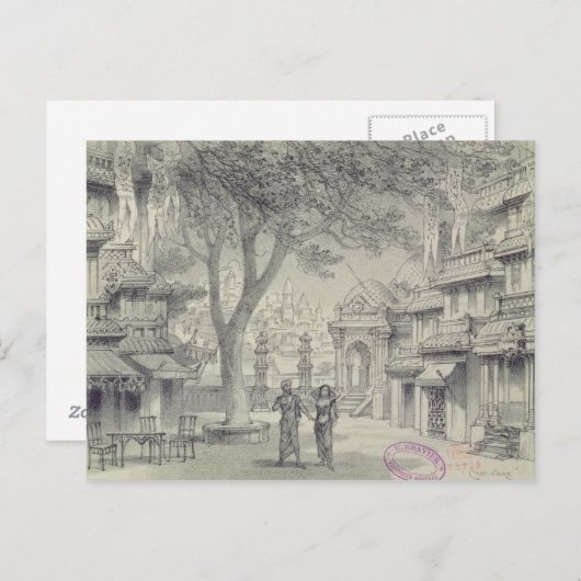 オペラ「Lakmeの行為IIのための舞台装置 ポストカード (正面/裏面)