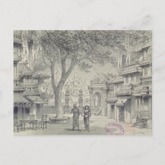 オペラ「Lakmeの行為IIのための舞台装置 ポストカード (正面)