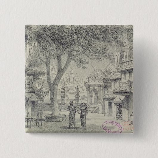 オペラ「Lakmeの行為IIのための舞台装置 缶バッジ (正面)