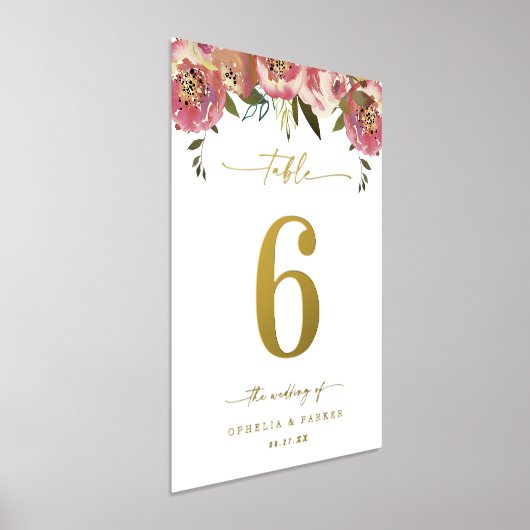 オペリアエレガントラール金結婚箔のテーブル番号 箔ポスター (レイダウン)