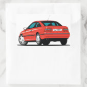 オペルカリブラレッドバック 長方形シール (バッグ)