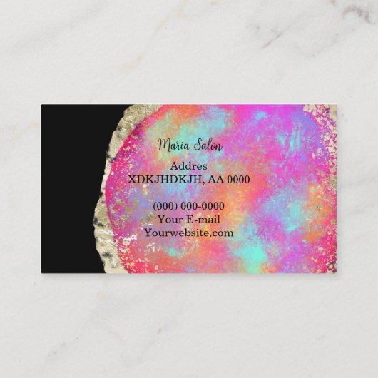 オペルクリスタルジェムストーンビジネスカード 名刺 (裏面)