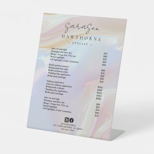 オペルプライストホログラフィックラグジュアリーエレガントサロン 台座サイン (正面)