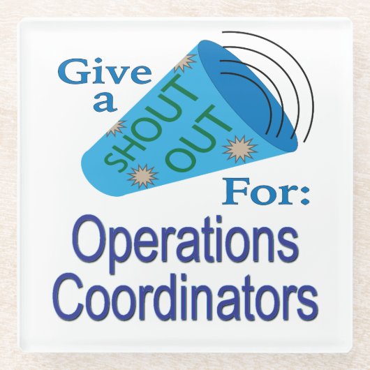 オペレーションコーディネーターの声を上げる ガラスコースター (正面)