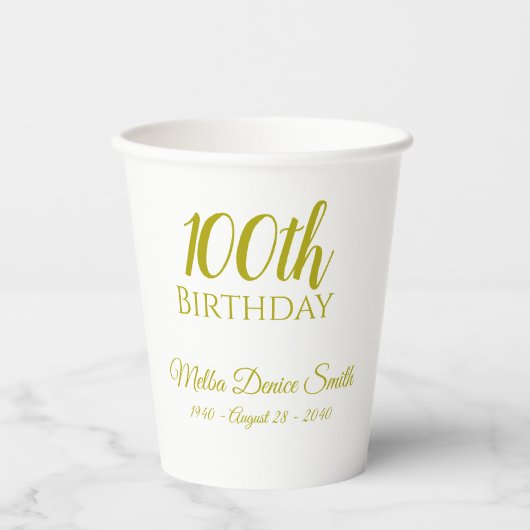オペレーション100歳の誕生日パーティー紙コップ 名入れ 紙コップ (正面)
