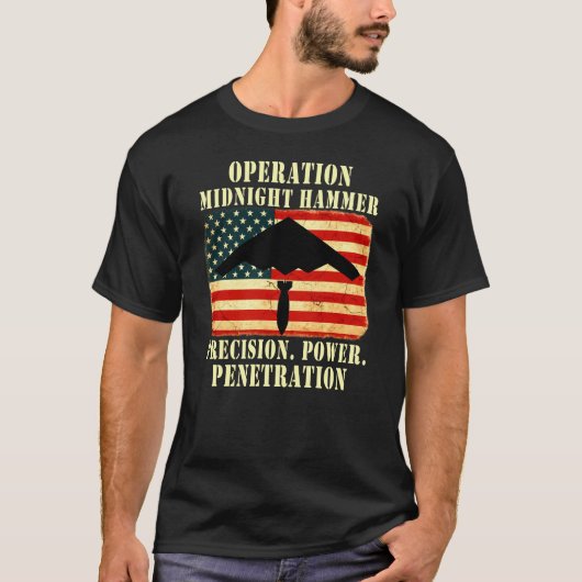 オペレーション・ミッドナイト・ハンマー 軍事 Tシャツ (正面)