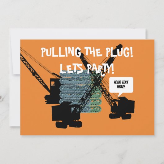 オペレータエンジニア退職パーティークレーンオペレータ 招待状 (正面)