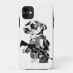 オペレータベストAR15付き犬 iPhone 11 ケース