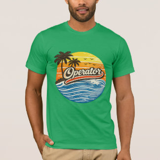 オペレーターレトロサンセットデザイン Tシャツ