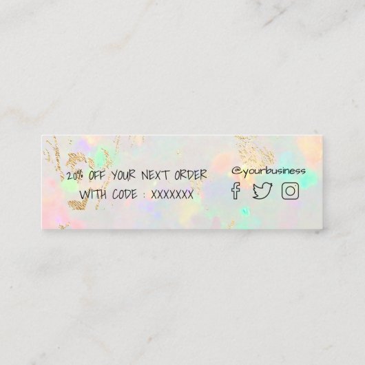 オペ感謝していル割引カード スキニー名刺 (裏面)