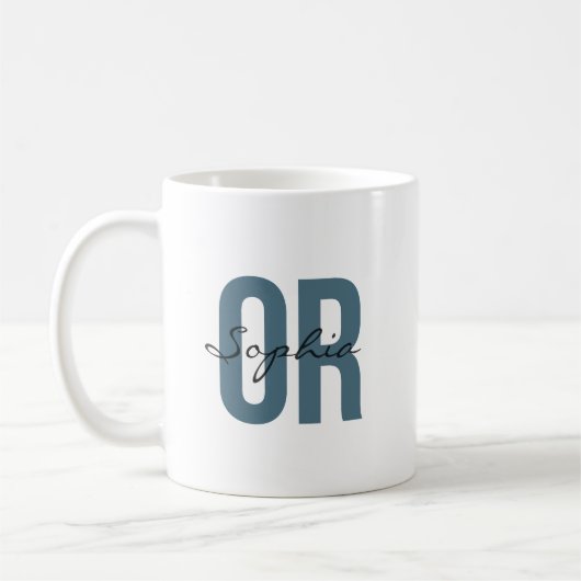 オペ看護師 個人名入り ボールドタイポグラフィー コーヒーマグカップ (左)