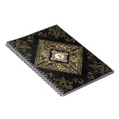 オペ華美ルンス |ブラックと金ゴールドの宝石で飾られたフローリッシュ ノートブック (右側)
