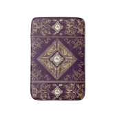 オペ華美ルンス |紫と金ゴールドの宝石で飾られた花色 バスマット (正面縦)