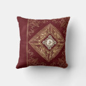 オペ華美ルンス |赤と金ゴールドの宝石で飾られた花色 クッション (裏面)