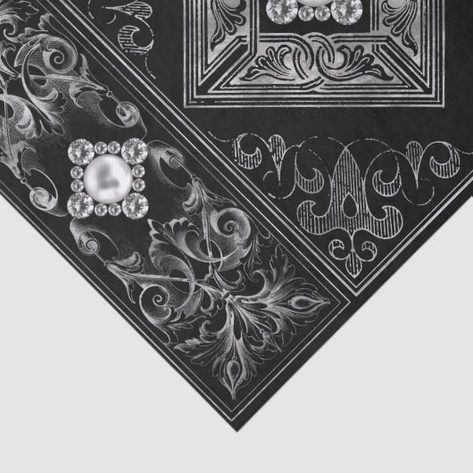オペ華美ルンス |黒と銀の宝石が輝く 薄葉紙 (詳細)