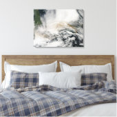 オホーツク吹海向こうSarychevピーク キャンバスプリント (インサイチュ (寝室))