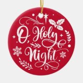 オホーリーナイトクリスマスカスタムクリスマスファミリーネームホリデー セラミックオーナメント (正面)