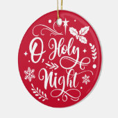 オホーリーナイトクリスマスカスタムクリスマスファミリーネームホリデー セラミックオーナメント (左)