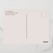 オホーリーナイト出生とフォトクリスマス金ゴールド 箔シーズンポストカード (裏面)