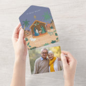 オホーリーナイト出生シーンクリスマストリフォールドホ オールインワン招待状 (貼ってはがせる)