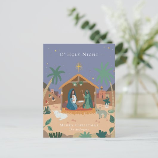 オホーリーナイト出生シーンクリスマス シーズンポストカード (スタンド正面)