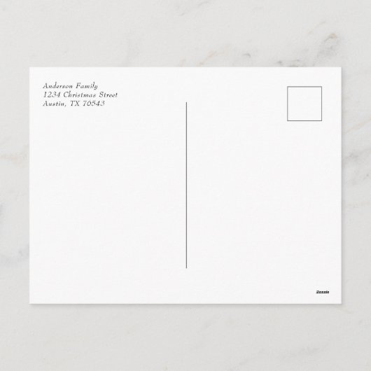 オホーリーナイト出生シーンクリスマス シーズンポストカード (裏面)