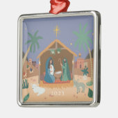 オホーリーナイト出生シーンクリスマス メタルオーナメント (左)