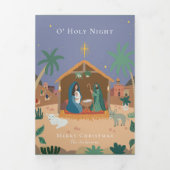 オホーリーナイト出生シーンクリスマス 三つ折りクリスマスカード (カバー)