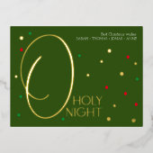 オホーリーナイト金ゴールドエレガントクリスマスカード 箔シーズンポストカード (正面)