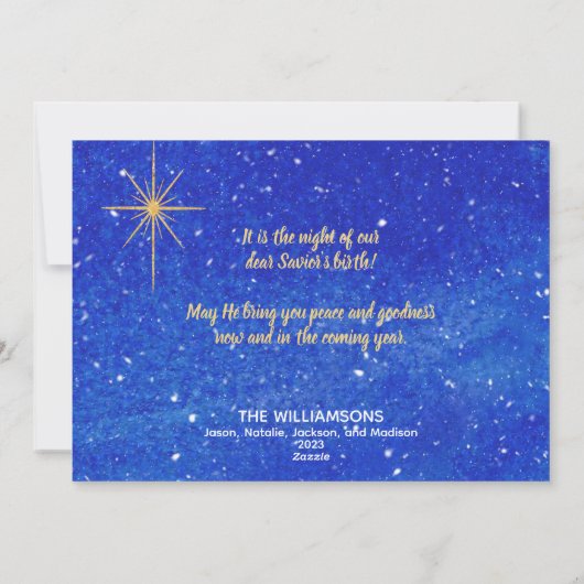 オホーリーナイト金ゴールドスターブルー宗教 シーズンカード (裏面)