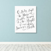 オホーリーナイト |クリスマス文字のサイン キャンバスプリント (インサイチュ (ウッドフロア))