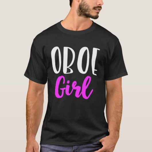 オボエ女子プレーヤー女子キュートOboist Tシャツ (正面)