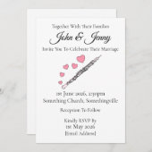 オボエ結婚式招待状オボリストウッドウィンドミュージシャン 招待状 (正面/裏面)