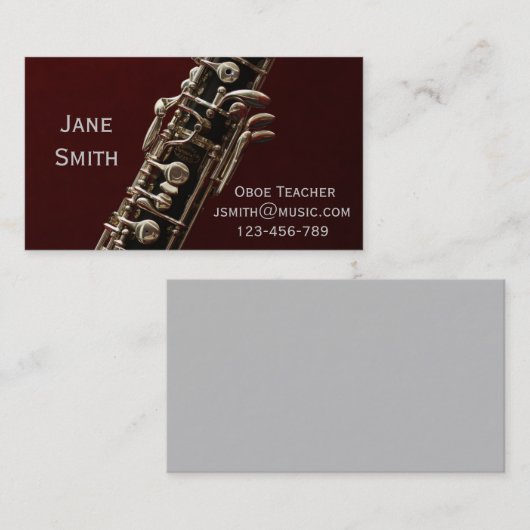 オボエ·ウッドウィンド·楽器·ミュージック·チューター 名刺 (正面/裏面)
