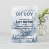 オボーイウォーターカラーダスティブルーウィンターフォレストボーイ 招待状 (スタンド正面)