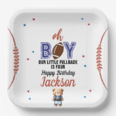 オボーイサッカーテーマ誕生日 ペーパープレート (正面)