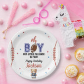 オボーイサッカーテーマ誕生日 ペーパープレート (パーティー)