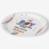 オボーイサッカーテーマ誕生日 ペーパープレート (アングル)