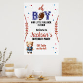 オボーイサッカーテーマ誕生日 ポスター (キッチン)