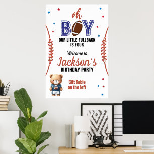 オボーイサッカーテーマ誕生日 ポスター