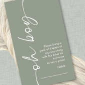 オボーイセージおむつラッフルベビーシャワー エンクロージャーカード