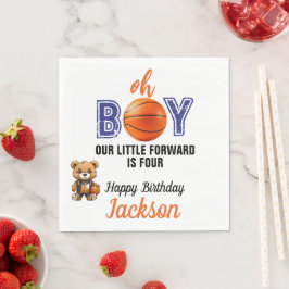 オボーイバスケットボールテーマ誕生日 スタンダードランチョンナプキン