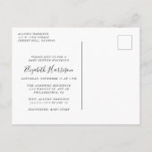 オボーイブルーベビーシャワー インビテーションポストカード (裏面)