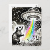 オポッサムとUFO ポストカード (正面/裏面)