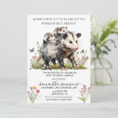 オポッサムの可愛いママベビーシャワー 招待状 (スタンド正面)