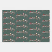 オポッサムクリスマスかわいい野生動物おもしろいクリスマス ラッピングペーパーシート (正面)