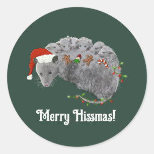 オポッサムクリスマスベビーポッサム包まれたインライト ラウンドシール