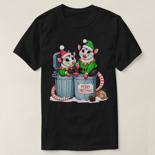 オポッサムクリスマス Tシャツ (デザイン正面)