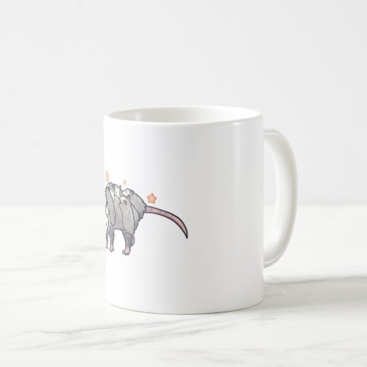 オポッサムデレ�イかわいい動物アート コーヒーマグカップ (正面右)