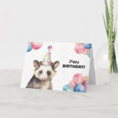 オポッサムワイルドライフポッサムワイルド動物ハッピーバースデー カード (正面)